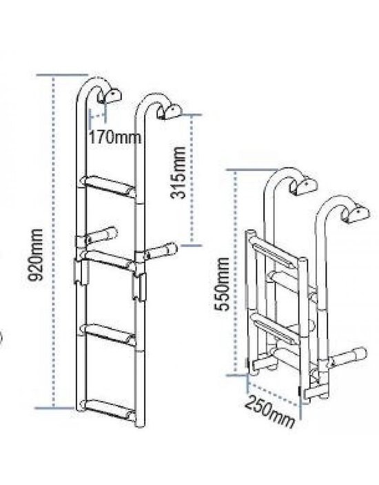 RVS zwemtrap opklapbaar