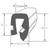 PVC Stootrand boot, type U 286 (Per meter)