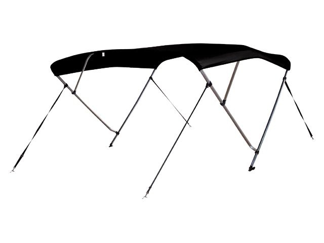Bimini top De Luxe / Zwart doek Breedte 200 <> 213 cm