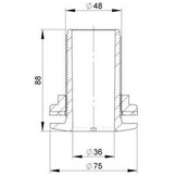 Kunststof huiddoorvoer zwart 1½"