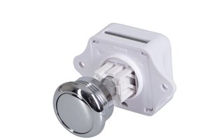 Messing verchroomde drukknop sluiting incl knop en ring voor cabinet kastjes