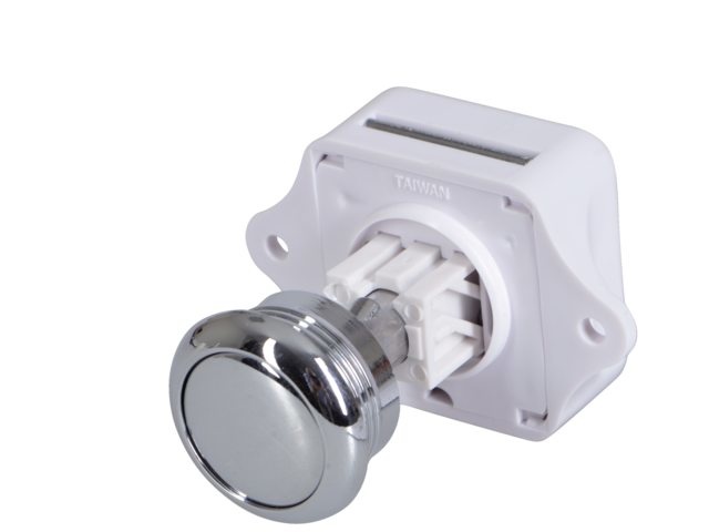 Messing verchroomde drukknop sluiting incl knop en ring voor cabinet kastjes