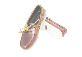 Bootschoen Skipper - bruin leer met witte zool