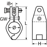 Middenstuk scharnierend voor biminitop & buiskap RVS