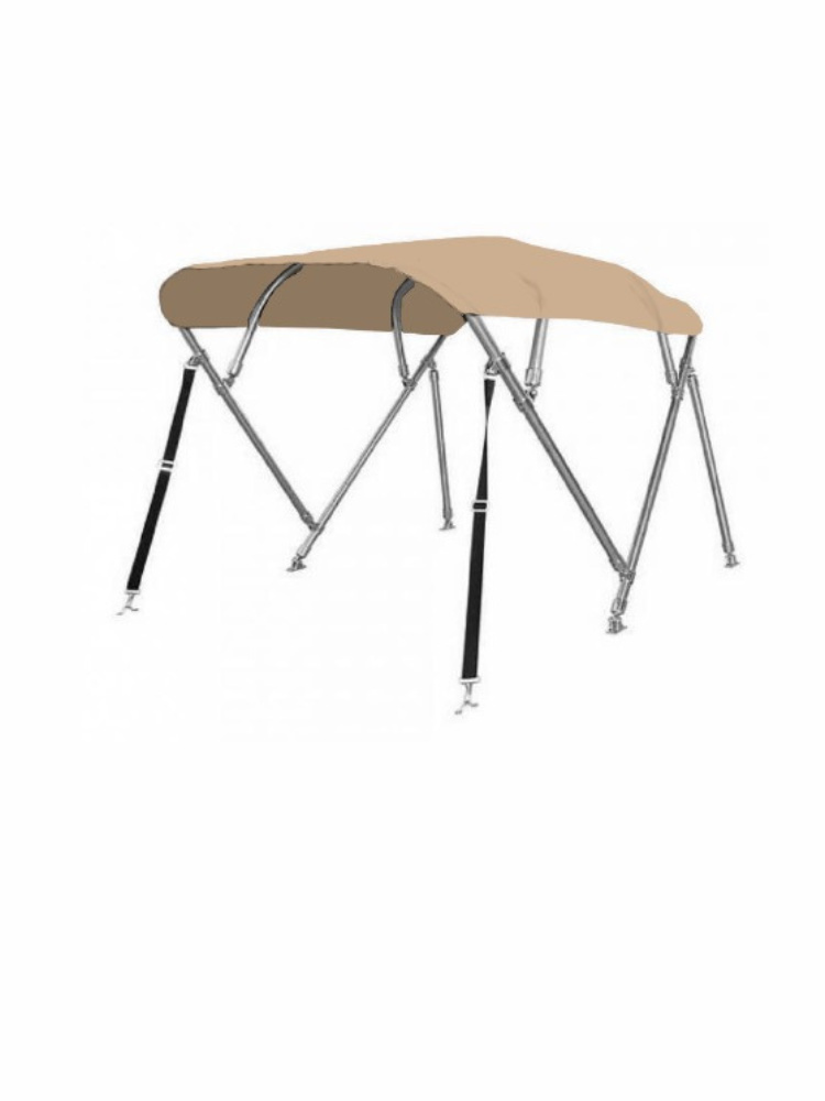 RVS 4-boogs biminitop - Breedte 155<>169 cm - Hoogte 137 cm