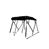 Biminitop | RVS 4-boogs | Breedte 200 <> 213 cm - Hoogte 117 cm