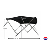 Biminitop | RVS 4-boogs | Breedte 155 <> 169 cm - Hoogte 137 cm