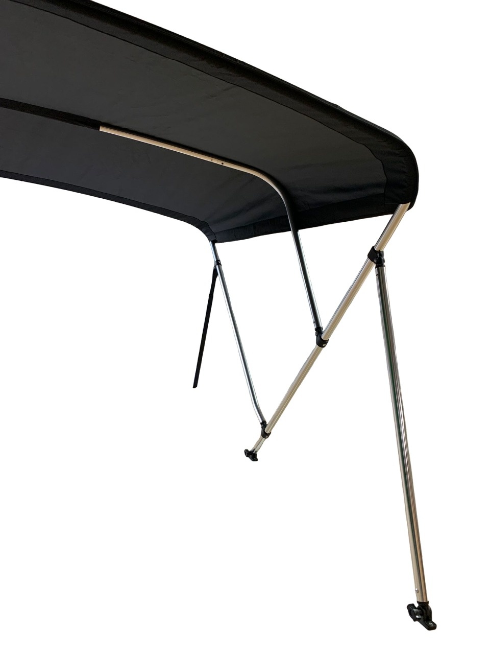 Bimini top De Luxe / Zwart doek Breedte 200 <> 213 cm
