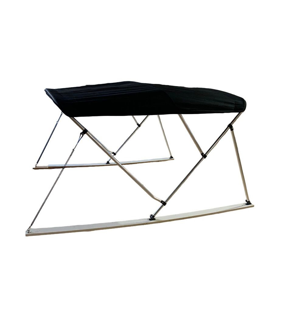 Bimini top De Luxe / Zwart doek Breedte 200 <> 213 cm