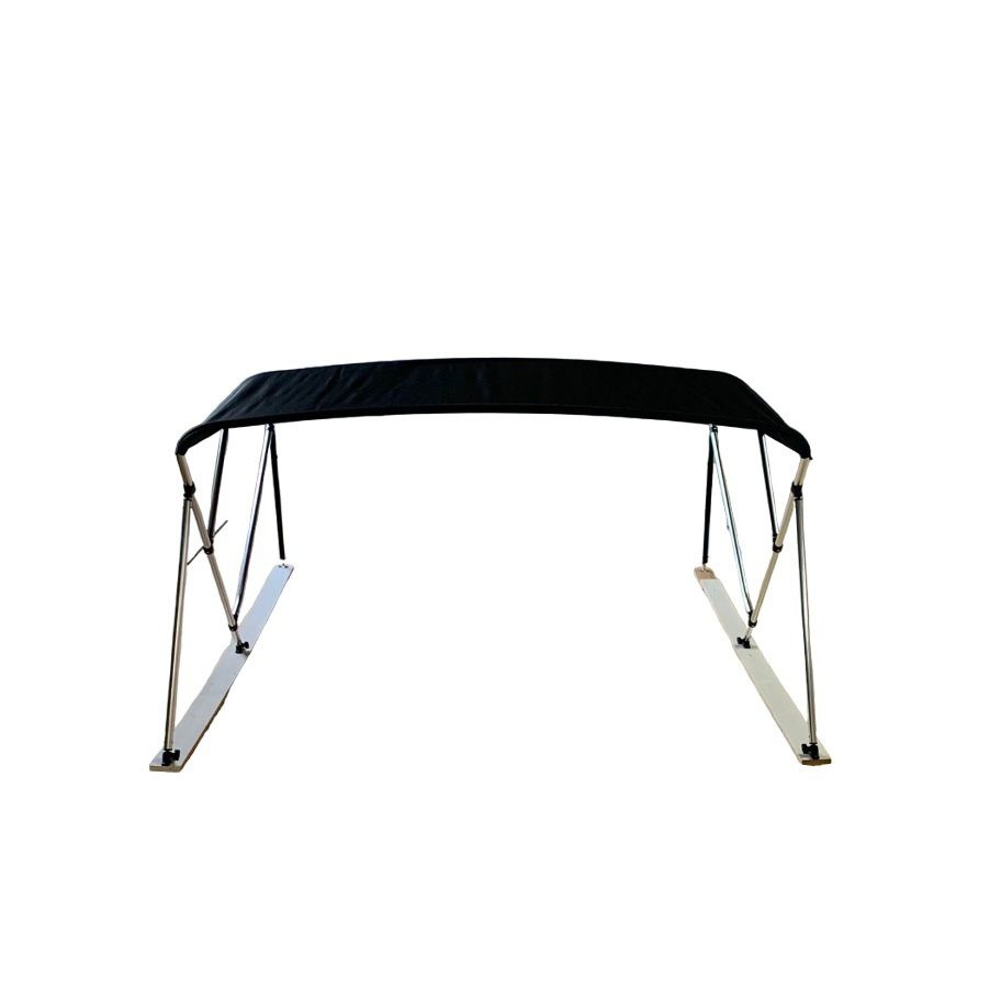 Bimini top De Luxe / Zwart doek Breedte 200 <> 213 cm