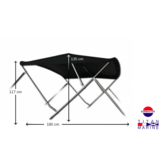 Biminitop | Aluminium 3-boogs | Breedte 170 <> 182 cm - Hoogte 117 cm