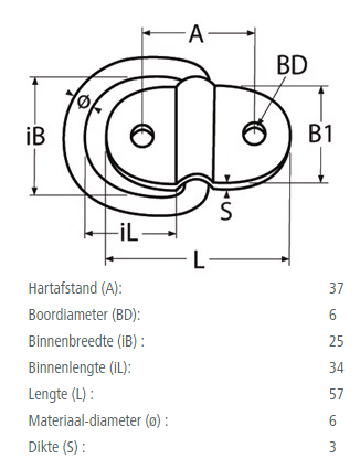 RVS grondplaat met klapbaar oog - RVS A4-AISI316