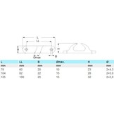 Messing verchroomde boeg klampen