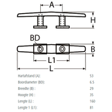RVS kikker met 2 gaten - Roestvrij staal A4-AISI 316