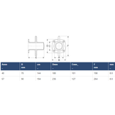 Dubbele gegalvaniseerd kruis bolders - hoogte 101 - 127 mm
