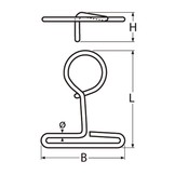 Verplaatsbare meeneem aanlegring - RVS A4-AISI316
