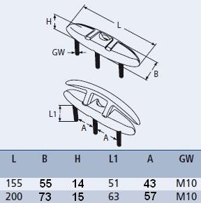 RVS Klapkikker met bout montage - RVS A4-AISI316