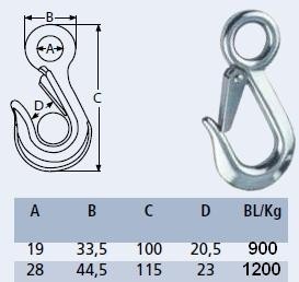 RVS trailerhaak met oog
