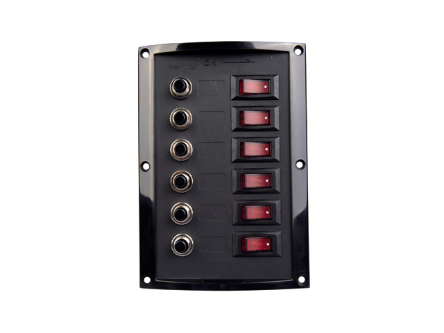 12 Volt schakelpaneel met automatische zekeringen