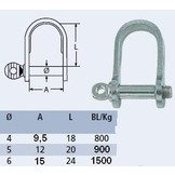 Platte RVS D-sluiting