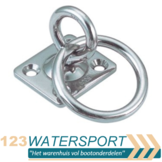 RVS Dekoog met ring en rechthoekige grondplaat