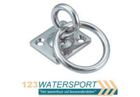 RVS Dekoog met ring en vierkante grondplaat