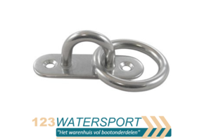 RVS Dekoog met ring en langwerpige grondplaat