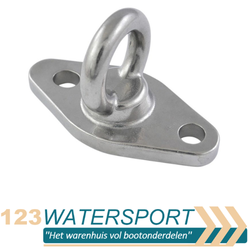 RVS grondplaat met oogmoer - RVS A4-AISI 316