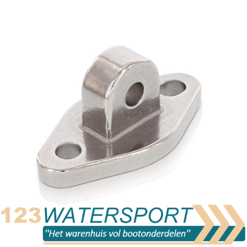 RVS grondplaat met bevstigingsoog  - RVS A4-AISI 316