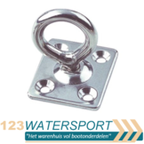 RVS Dekoog met draaibaar oog en vierkante grondplaat