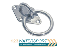 RVS Dekoog met ring en ruitvormige grondplaat