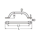 Handgreep RVS met kleine voetplaat