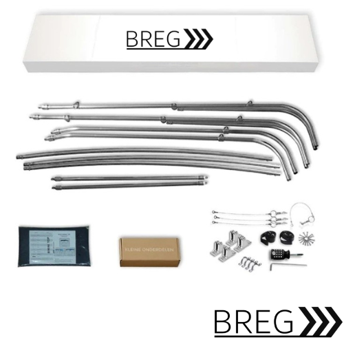 RVS 4-boogs biminitop - Breedte 215 <> 228 cm - Hoogte 137 cm