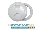 Ronde witte inspectiedeksels boot