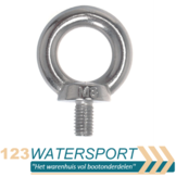 Oogbout met kort schroefdraad - RVS A4-AISI316