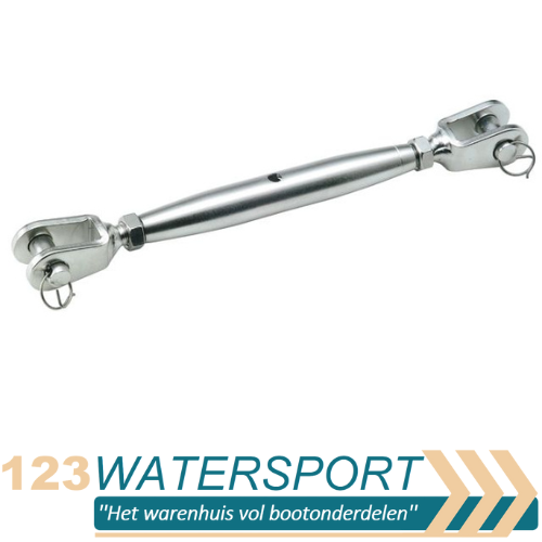 Spanschroef wantspanner met gaffels - RVS A4-AISI316