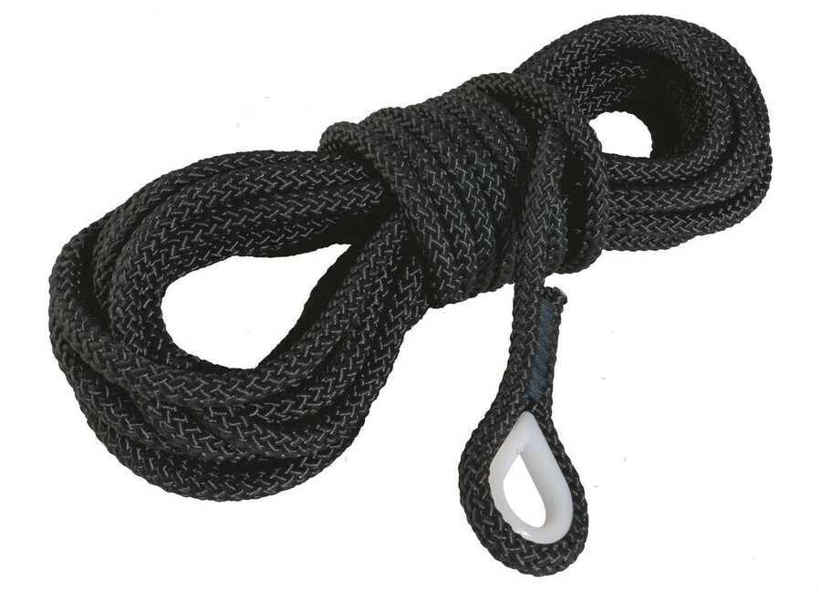 Ankerlijn met kous - zwart - polyester - Diameter 8 mm - Lengte 30 meter