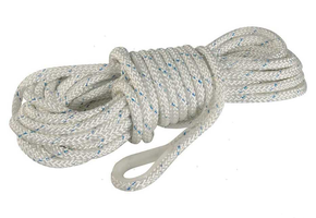 Ankerlijn met kous - wit - polyester - Diameter 10 mm - Lengte 30 meter