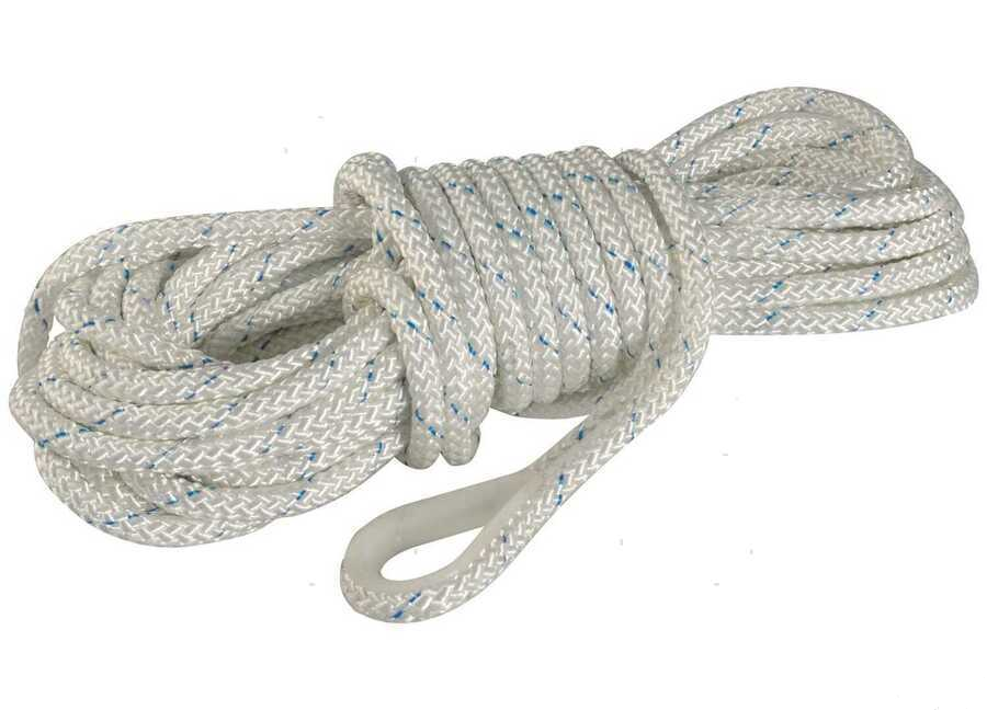 Ankerlijn met kous - wit - polyester - Diameter 10 mm - Lengte 30 meter