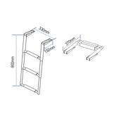 RVS telescopische zwemtrap met 3 treden