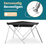 Biminitop | RVS 3-boogs | Breedte 185 <> 198 cm - Hoogte 137 cm