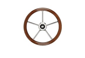 Stuurwiel mahonie/RVS - V30 - 350 mm