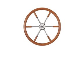 Stuurwiel teakhout/RVS - V84 - 500 mm