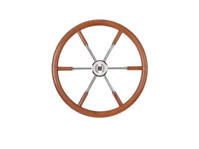 Stuurwiel teakhout/RVS - V84 - 500 mm