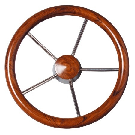 Stuurwiel mahonie/RVS - V62 - 350 mm