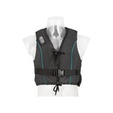 Dinghy Zipper zwemvest zwart met aqua bies