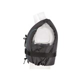 Dinghy Zipper zwemvest zwart met aqua bies