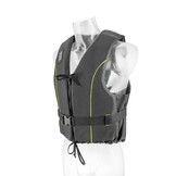 Dinghy Zipper zwemvest zwart met gele bies