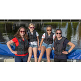 Dinghy Zipper zwemvest zwart met aqua bies