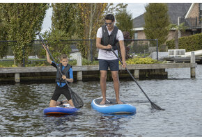 Dinghy Zipper zwemvest zwart met aqua bies